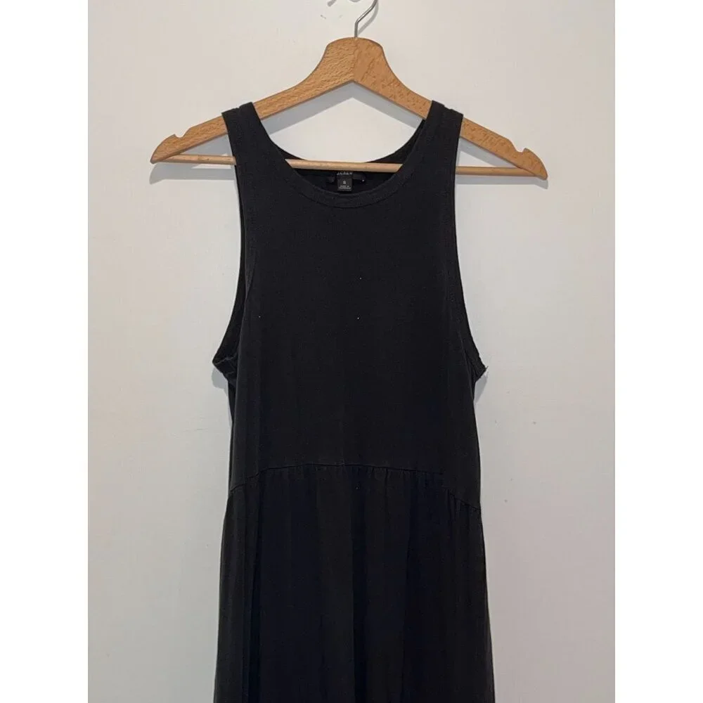 J. Crew Black Casual 100% Cotton Sleeveless Knit Maxi Dress Women's Size S